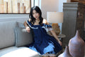 Swan Navy Lace Off-Shoulder Corset Dress