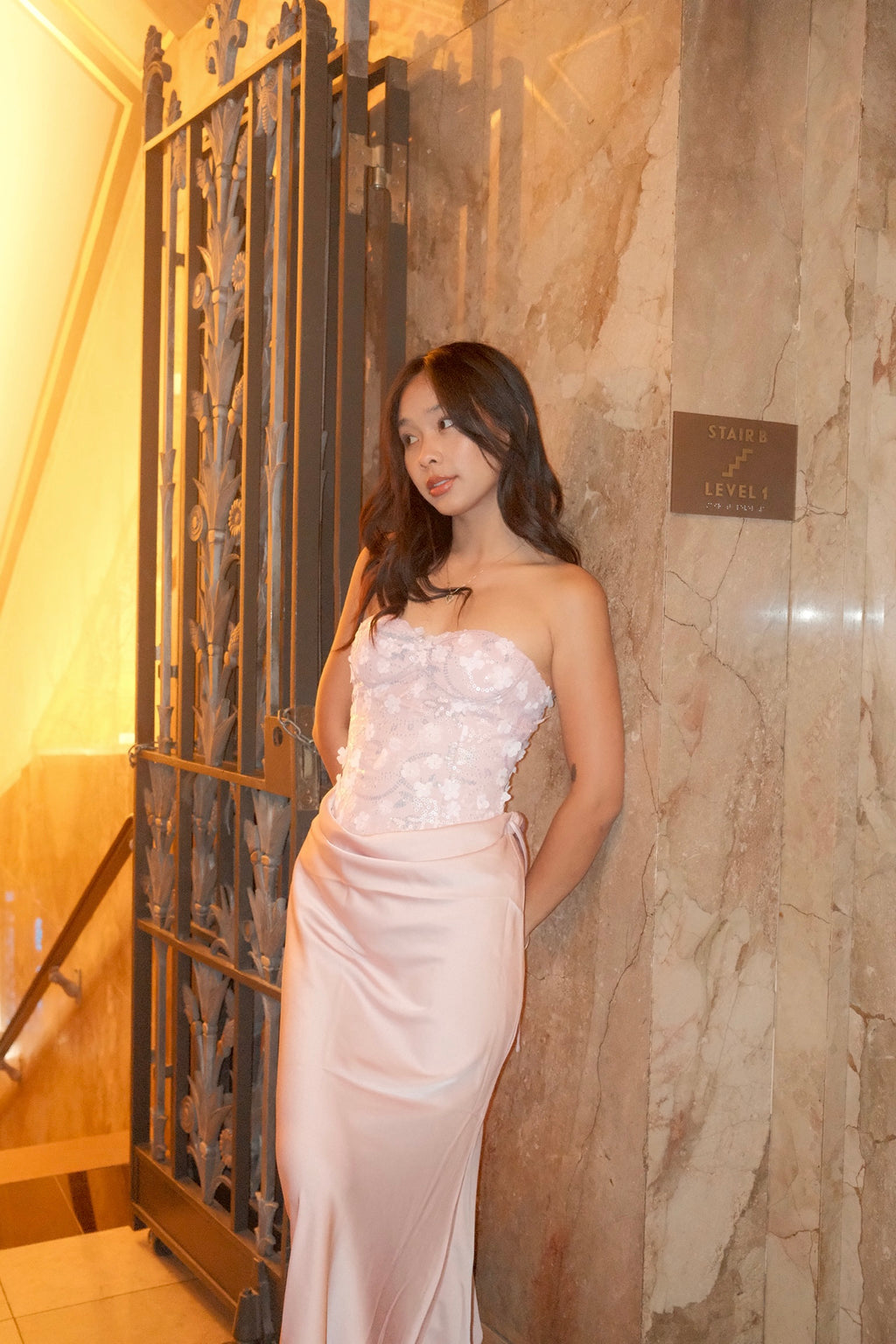 Pink Lace Corset Dress — Detachable Skirt Version + zipper